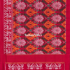 Multicolored Floral Design Silk Handloom Pochampally Ikat Saree
