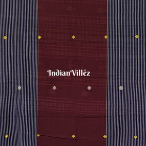 Yellow Maroon Odisha Handloom Natural Dye Kotpad Cotton Saree