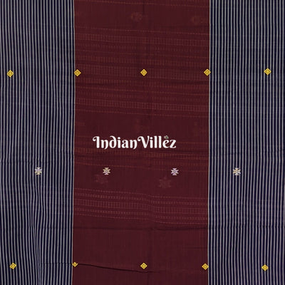 Yellow Maroon Odisha Handloom Natural Dye Kotpad Cotton Saree