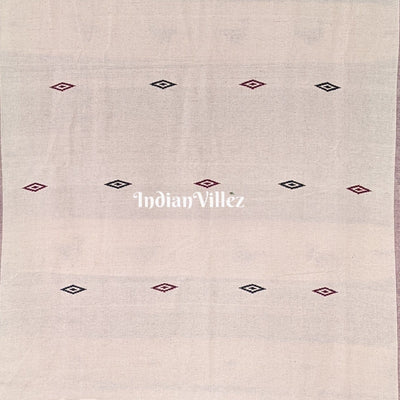 White Odisha Handloom Natural Dye Kotpad Cotton Saree