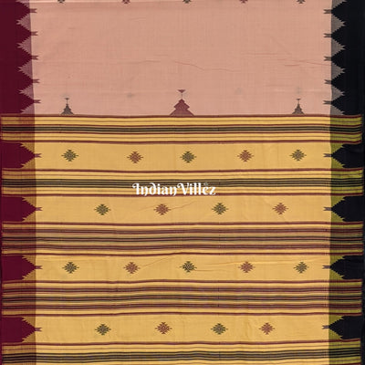 Peach Natural Dyed Kotpad Cotton Saree