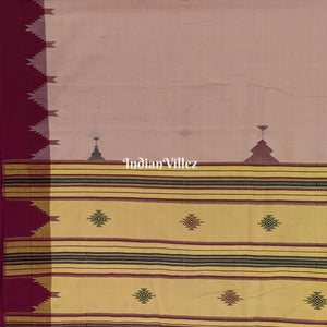 Peach Natural Dyed Kotpad Cotton Saree