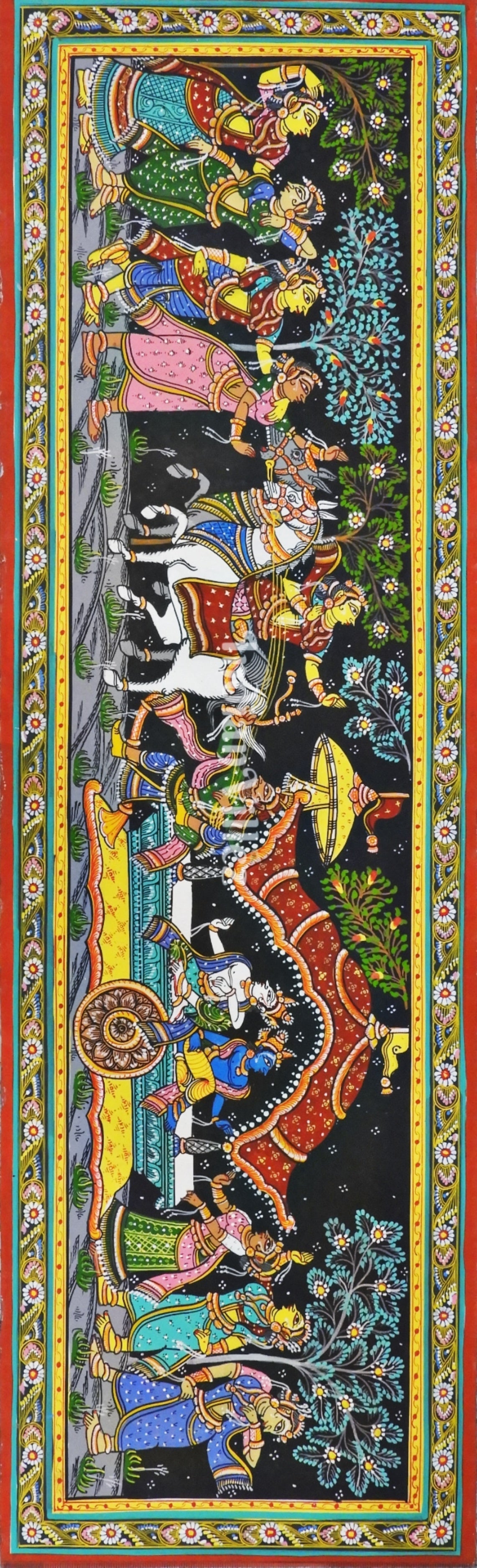 Mathura Vijay Shri Krishna Pattachitra Art Painting For Home Wall Art Decor