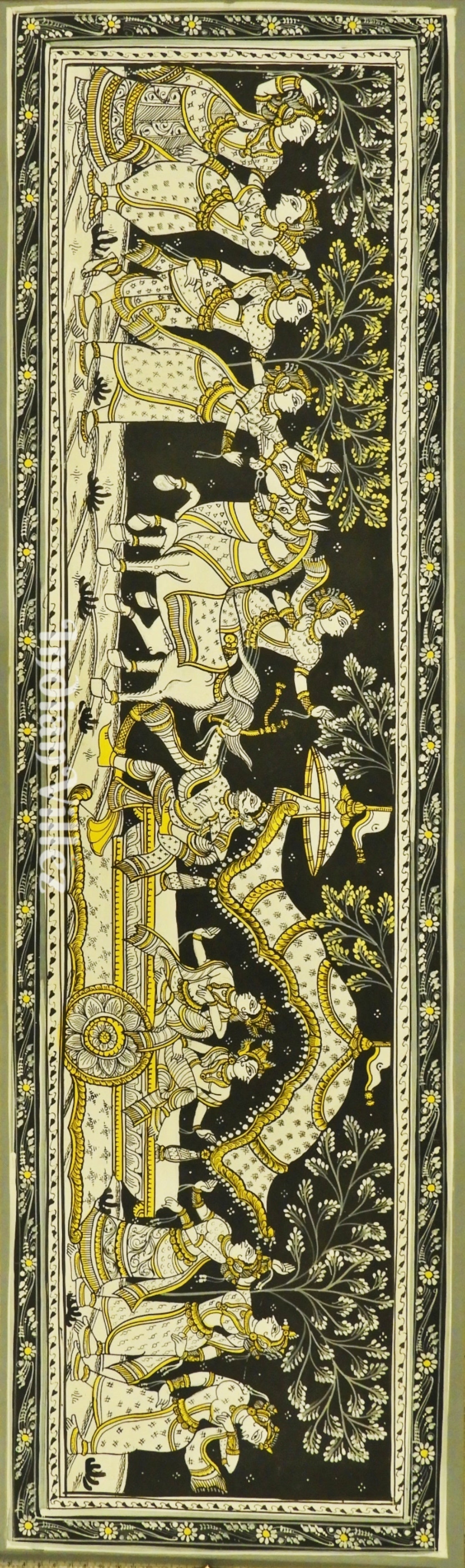 Mathura Vijay Shri Krishna Pattachitra Art Painting For Home Wall Art Decor