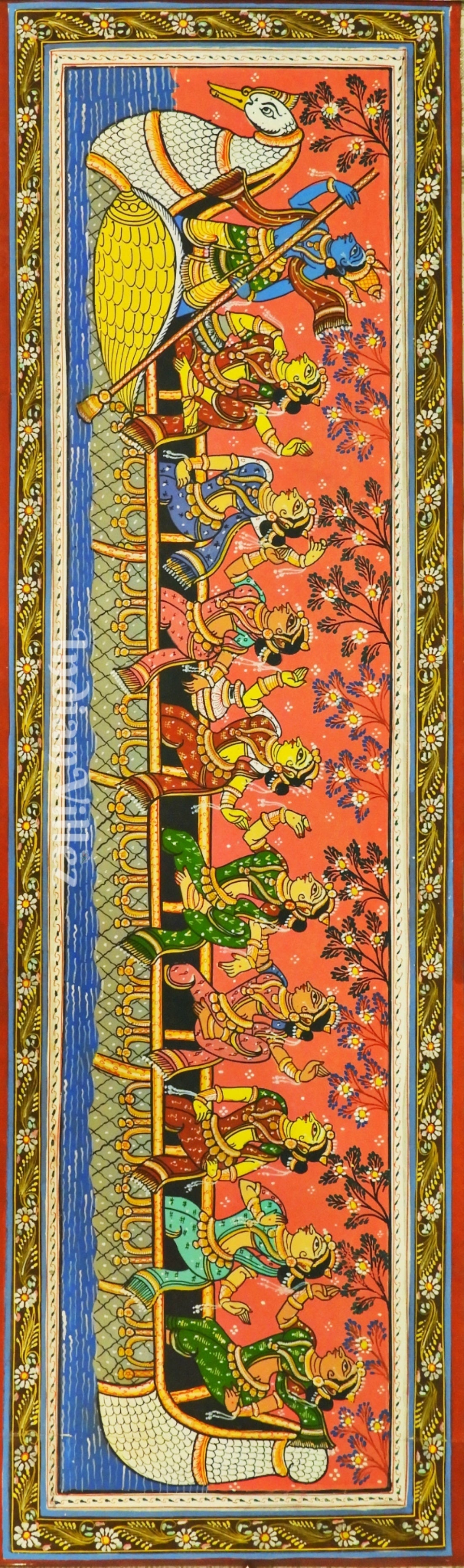Lord Krishna Nabakeli Pattachitra Art Painting For Home Wall Art Decor