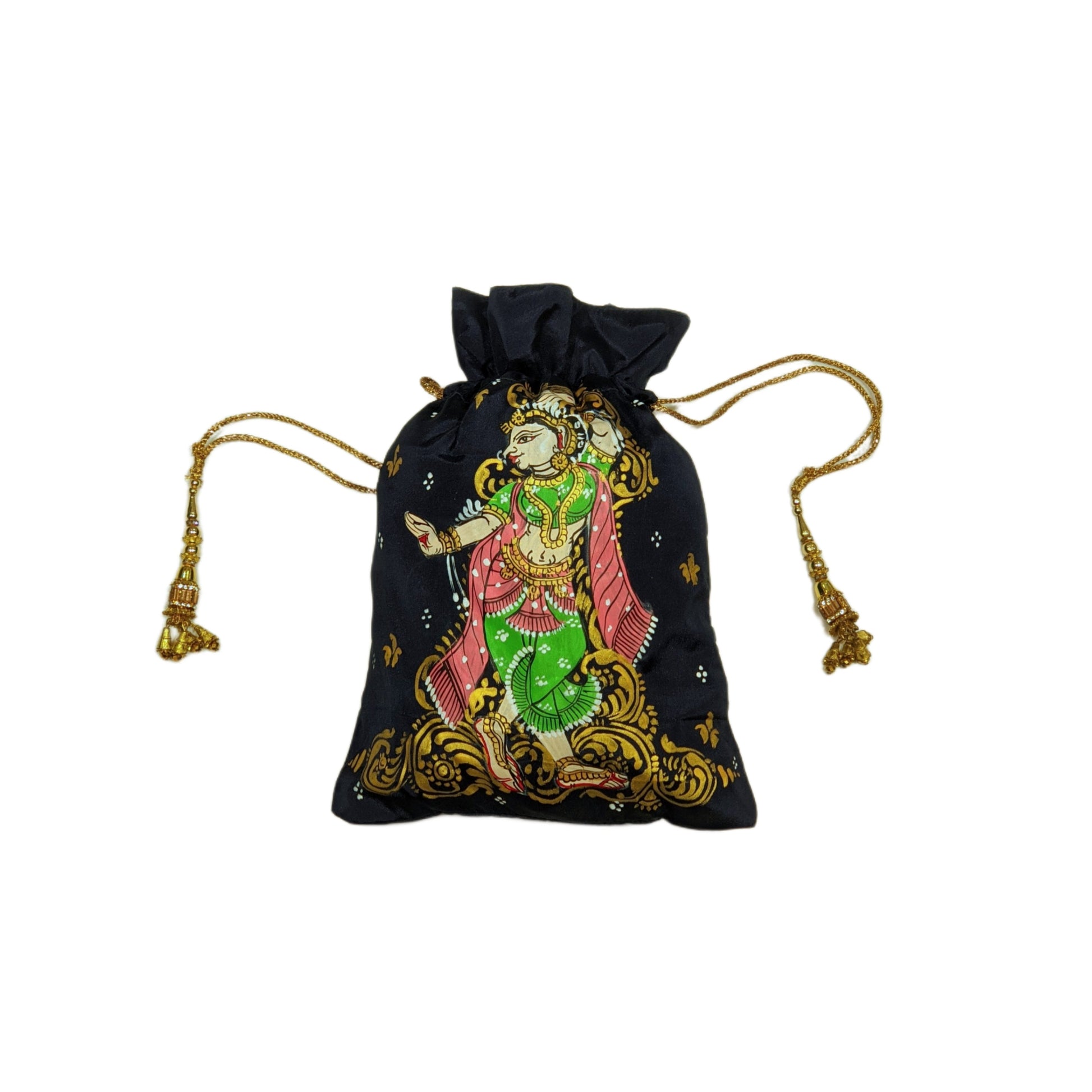 Navi Blue Nartaki Pattachitra Potli Bag