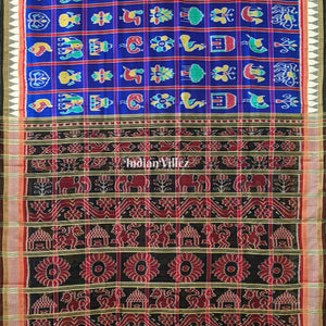 Blue Nabakothi Khandua Silk Pata Saree