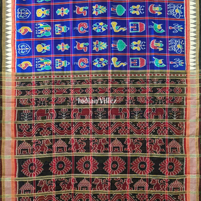 Blue Nabakothi Khandua Silk Pata Saree