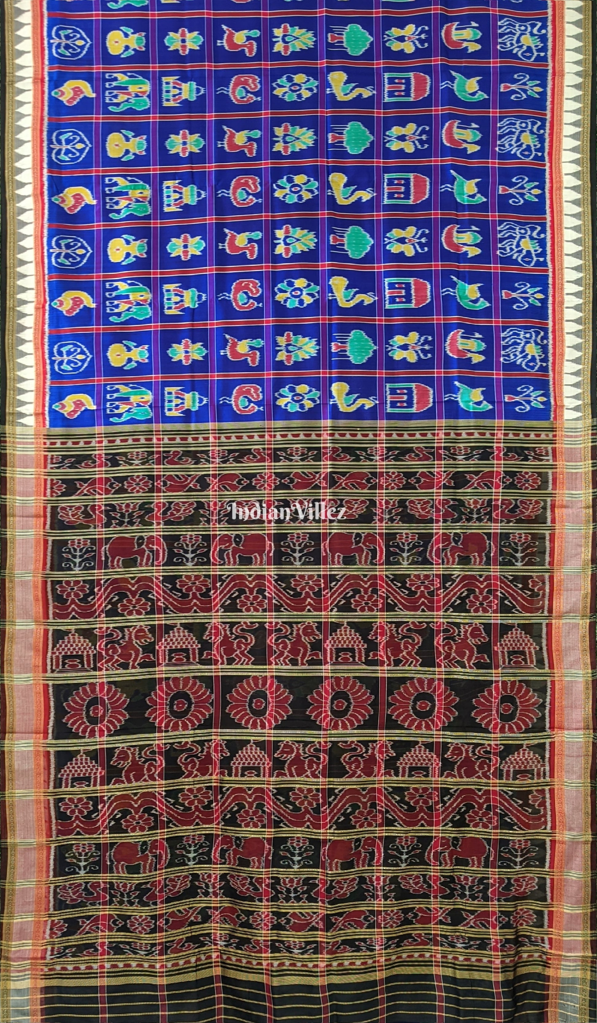 Blue Nabakothi Khandua Silk Pata Saree