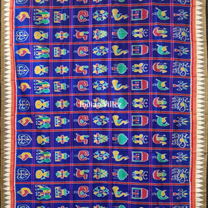Blue Nabakothi Khandua Silk Pata Saree