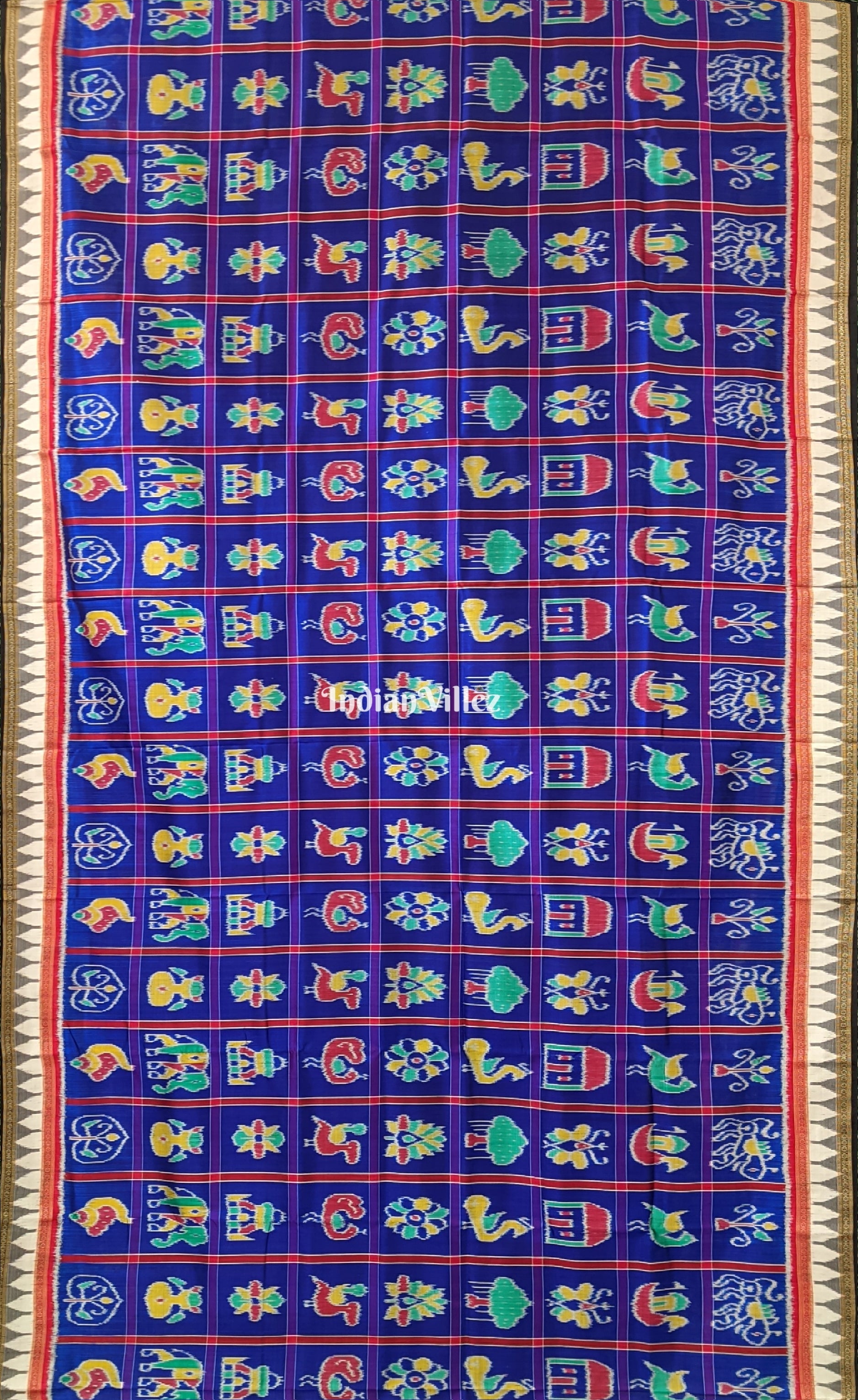 Blue Nabakothi Khandua Silk Pata Saree