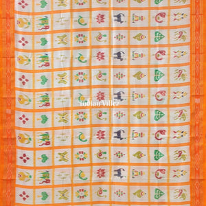 White Yellow Nabakothi Khandua Silk Pata Saree