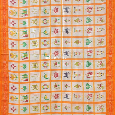 White Yellow Nabakothi Khandua Silk Pata Saree