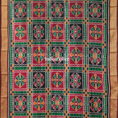 Mixed Color Baghambari Khandua Silk Saree