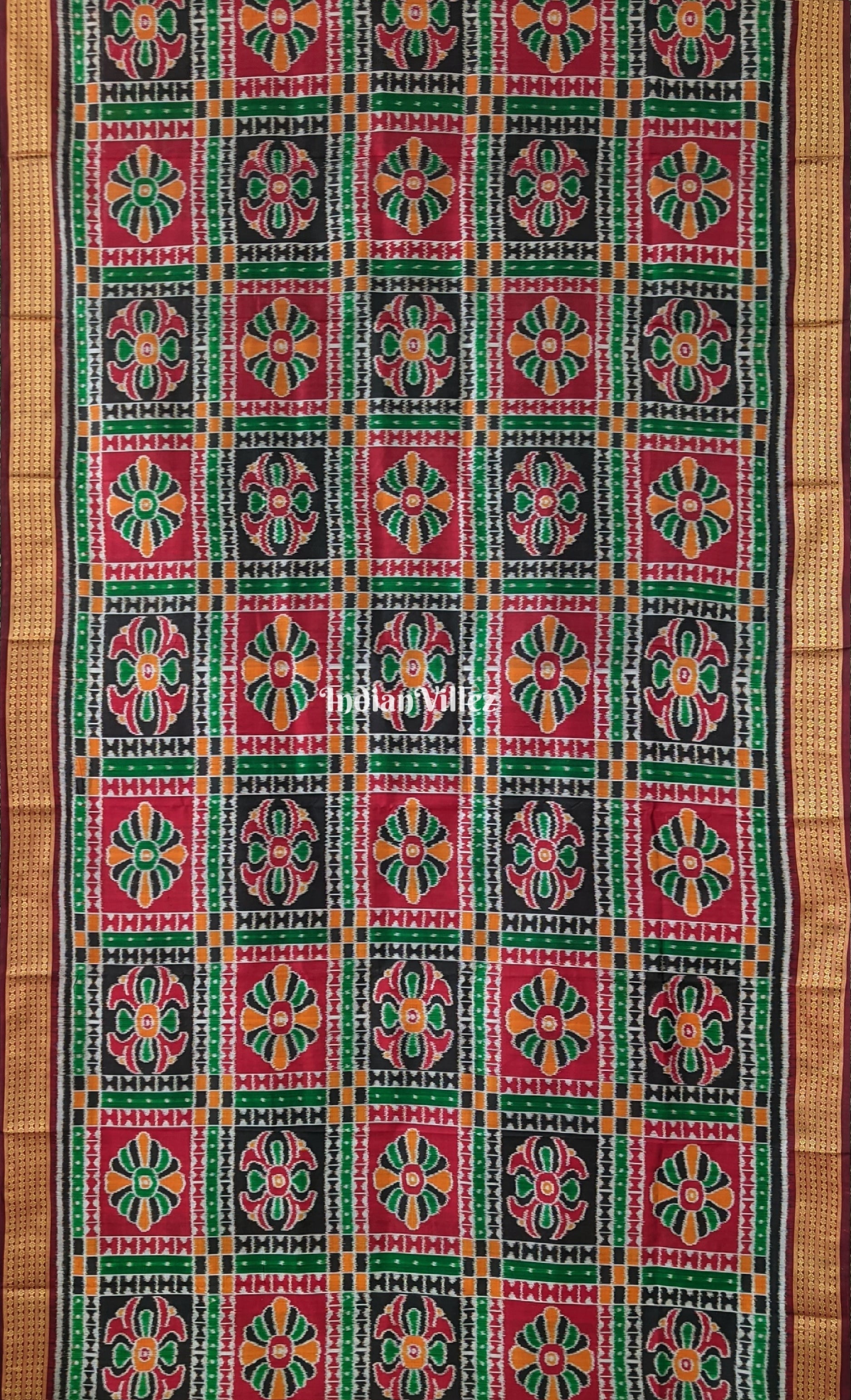 Mixed Color Baghambari Khandua Silk Saree