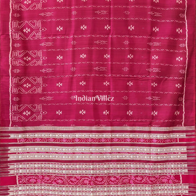 Rani Pink Contemporary Odisha Handloom Silk Saree