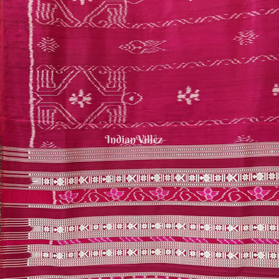 Rani Pink Contemporary Odisha Handloom Silk Saree