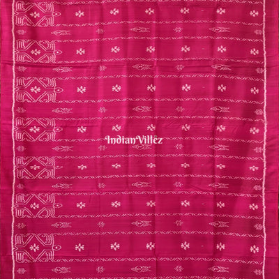 Rani Pink Contemporary Odisha Handloom Silk Saree