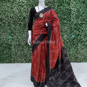Maroon Jhoti Odisha Handloom Contemporary Silk Saree
