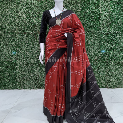 Maroon Jhoti Odisha Handloom Contemporary Silk Saree