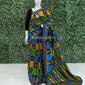 Multi Color Odisha Ikat Nabakothi  Nabarangi Contemporary Silk Saree