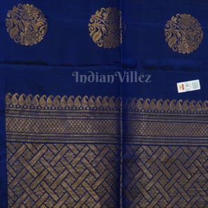 Blue Pure Kanjivaram Soft Silk Saree
