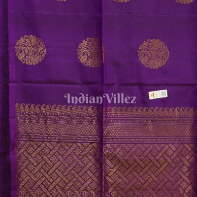 Purple Pure Kanjivaram Soft Silk Saree