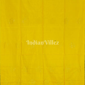 Yellow With Purple Pure Kanjivaram Soft Silk Saree