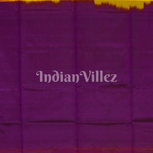 Yellow With Purple Pure Kanjivaram Soft Silk Saree