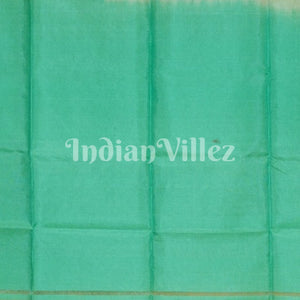 Sea Green With Beige Pure Kanjivaram Soft Silk Saree