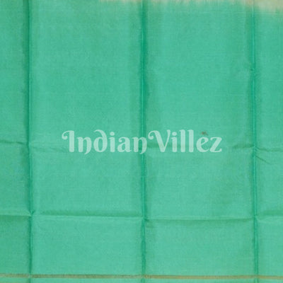Sea Green With Beige Pure Kanjivaram Soft Silk Saree