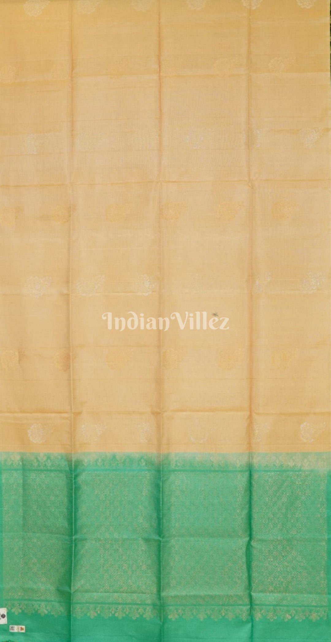 Sea Green With Beige Pure Kanjivaram Soft Silk Saree