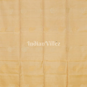 Sea Green With Beige Pure Kanjivaram Soft Silk Saree