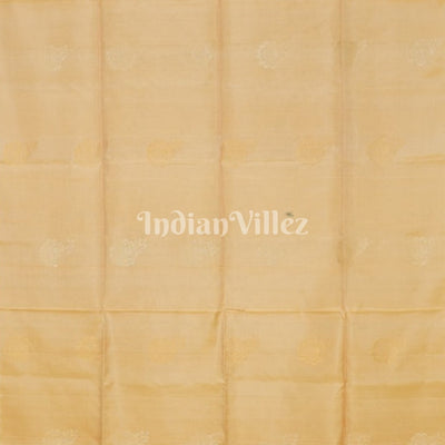 Sea Green With Beige Pure Kanjivaram Soft Silk Saree