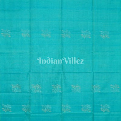 Sky With Maroon Pure Kanjivaram Soft Silk Saree