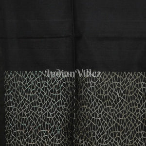 Black Pure Kanjivaram Soft Silk Saree