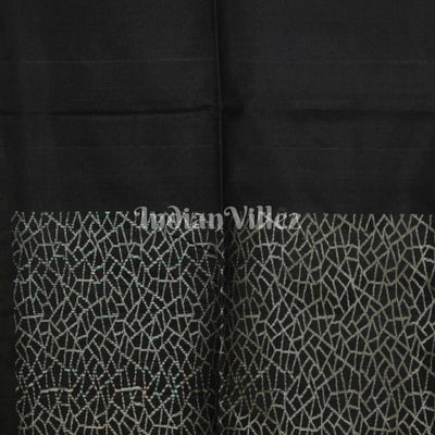 Black Pure Kanjivaram Soft Silk Saree