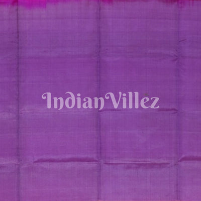Pink With Lavender Pure Kanjivaram Soft Silk Saree