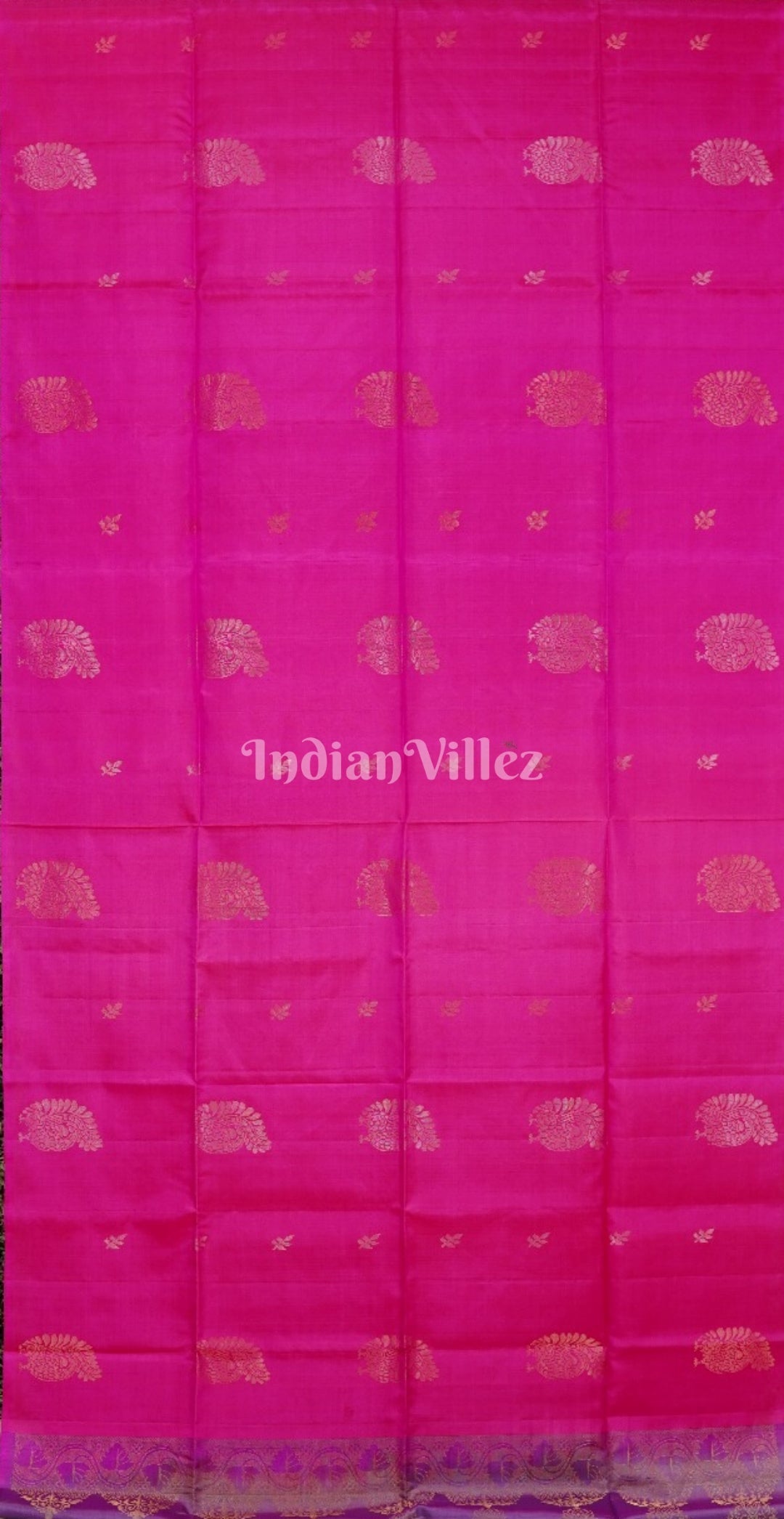 Pink With Lavender Pure Kanjivaram Soft Silk Saree