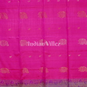 Pink With Lavender Pure Kanjivaram Soft Silk Saree