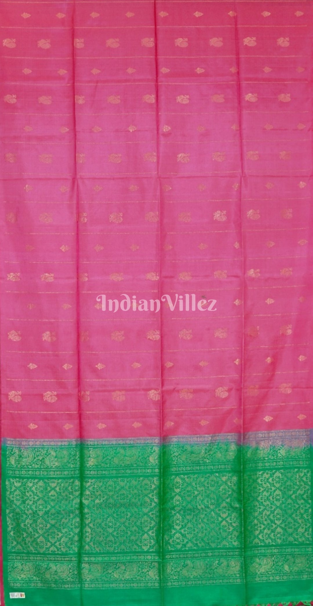 Pink With Green Pure Kanjivaram Soft Silk Saree