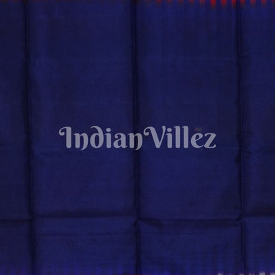 Red With Blue Pure Kanjivaram Soft Silk Saree