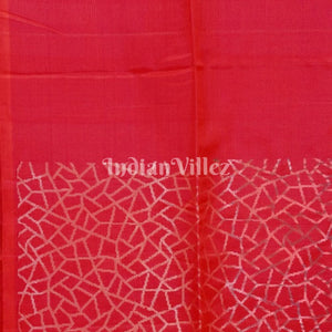 Pinkish Red Pure Kanjivaram Soft Silk Saree