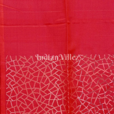 Pinkish Red Pure Kanjivaram Soft Silk Saree
