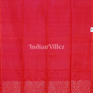 Pinkish Red Pure Kanjivaram Soft Silk Saree
