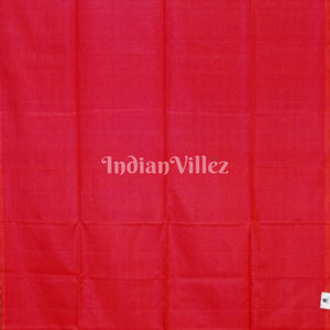 Pinkish Red Pure Kanjivaram Soft Silk Saree