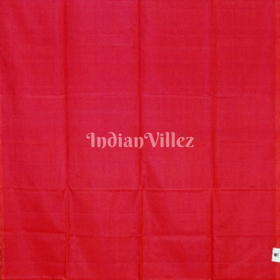 Pinkish Red Pure Kanjivaram Soft Silk Saree