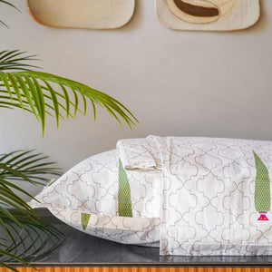 Regal Collection - Breathable 200 TC 100% Pure Cotton Single Bedsheet with Pillow Cover, Pinewood Grey Green