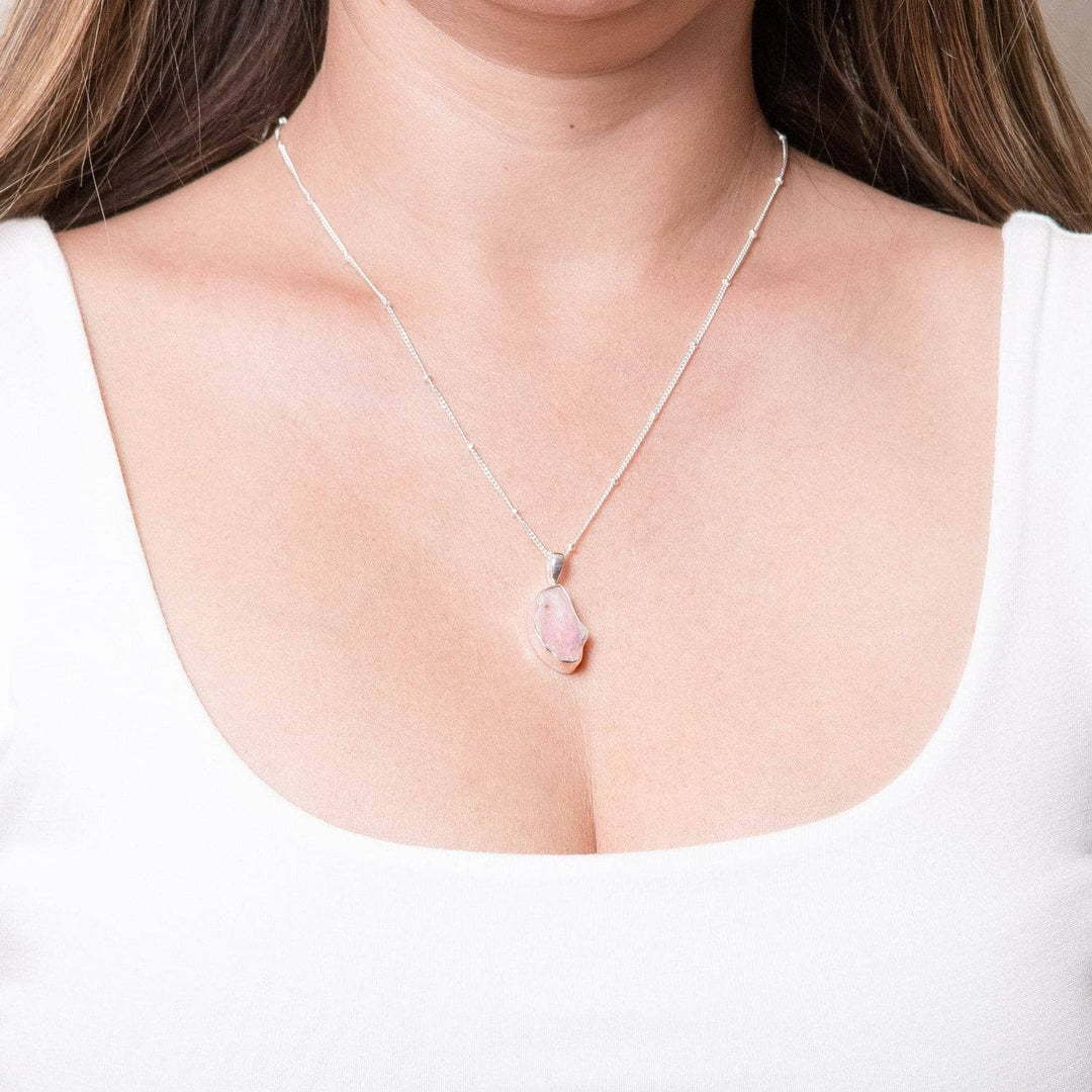 Pink Opal Raw Crystal Necklace