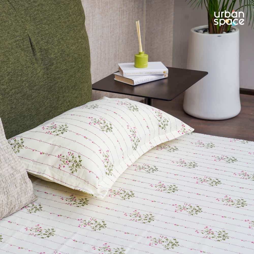 Fitted King Size Cotton Bedsheet - Sedum Pink
